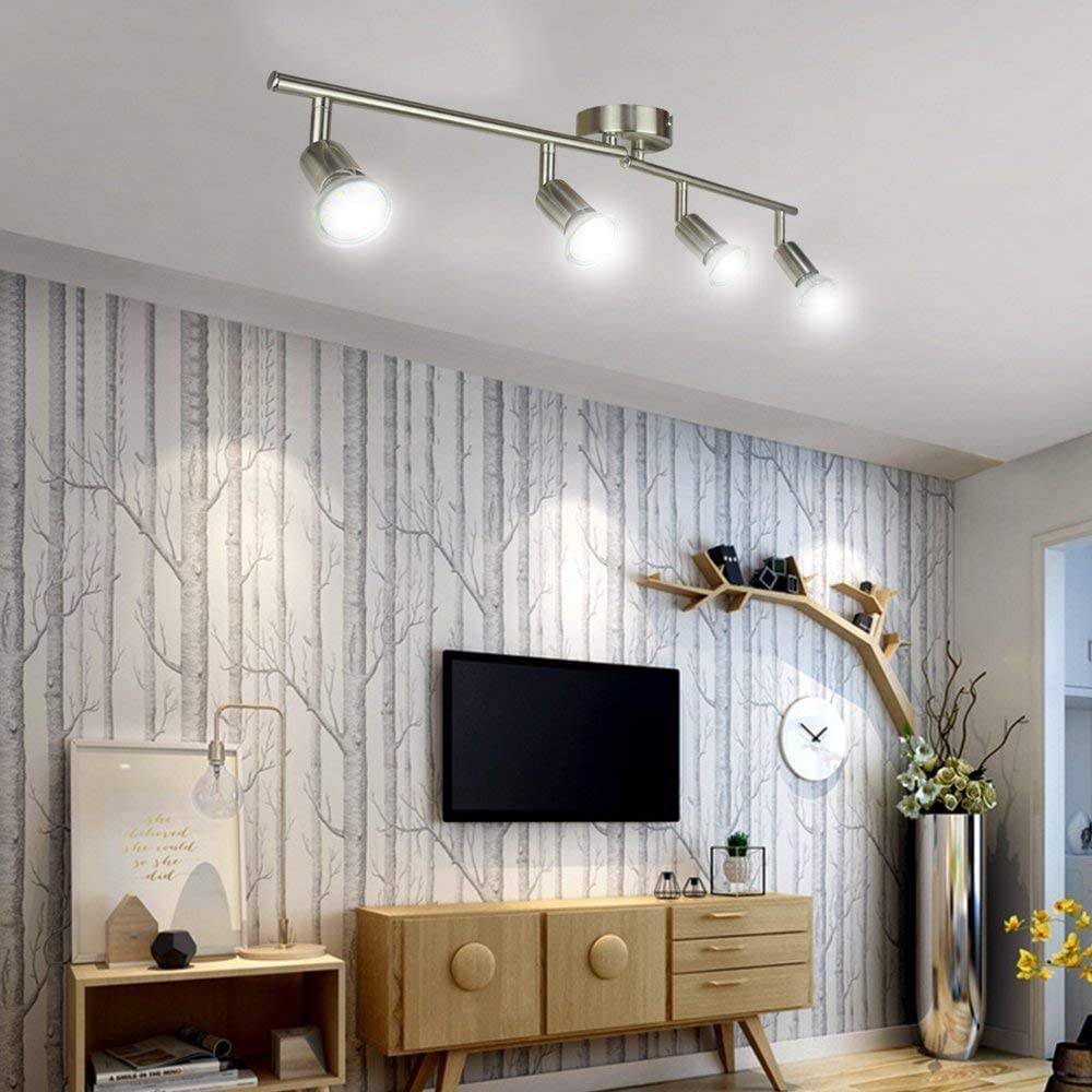 Depuley Modern LED 4 Light Track Lighting Kit, Flexibly Adjustable Decorative Accent Lamp, Bulbs Included - WSGDD01-12B 6 | Depuley