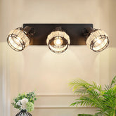 Depuley Rustic Metal and Rattan 3-Light Wall Light, with Variable Direction Lampshade - WS-FNG47-40B 1 | Depuley