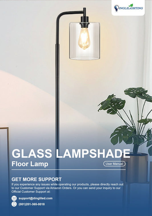 WSFLL005 Glass Lampshade Floor Lamp User Manual - DEPULEY