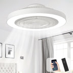 Depuley 19-inch white enclosed ceiling fan image 1