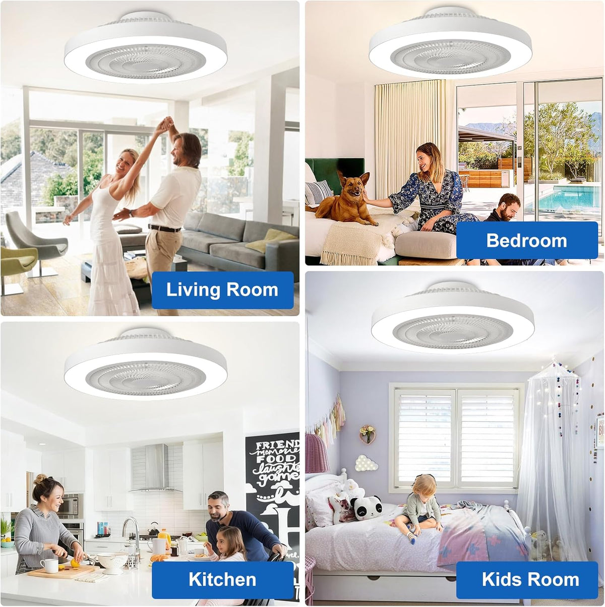 Depuley 19-inch white enclosed ceiling fan image 2