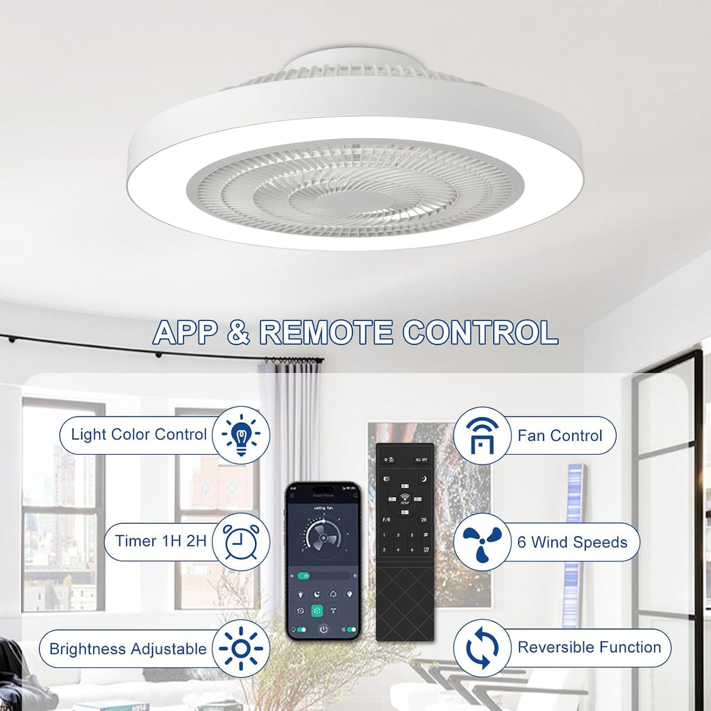 Depuley 19-inch white enclosed ceiling fan image 7