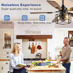 Depuley 42-inch black walnut caged ceiling fan image 6