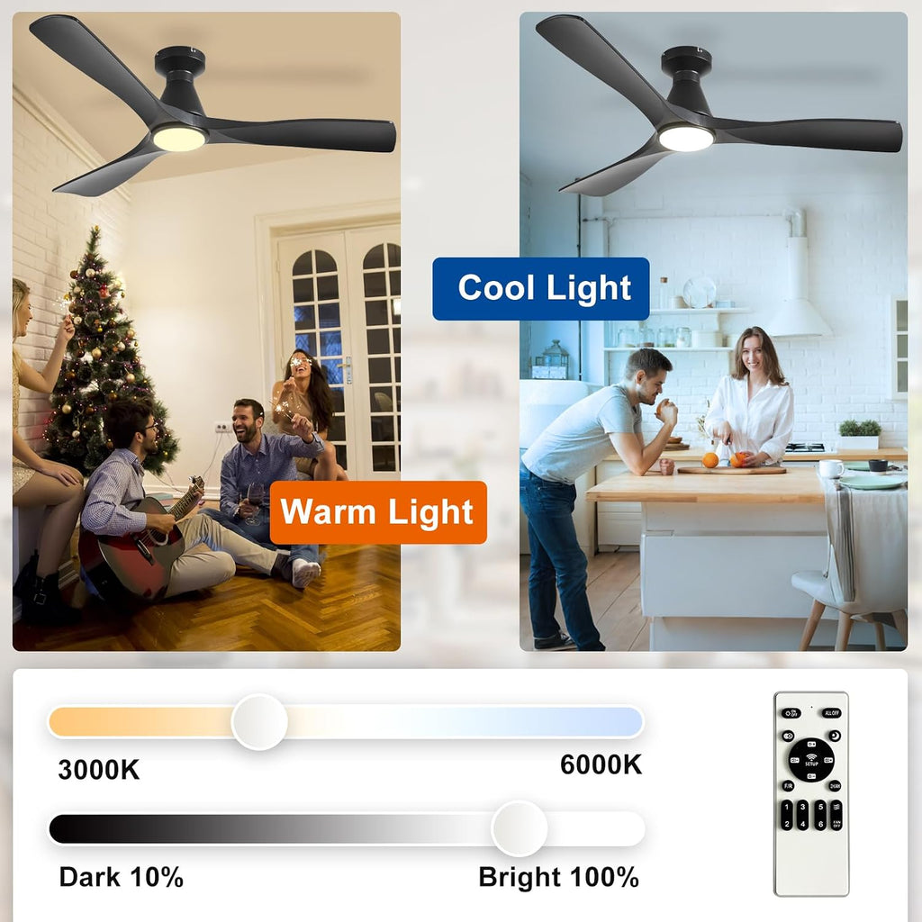 Depuley 52-inch black three-blade ceiling fan image 7