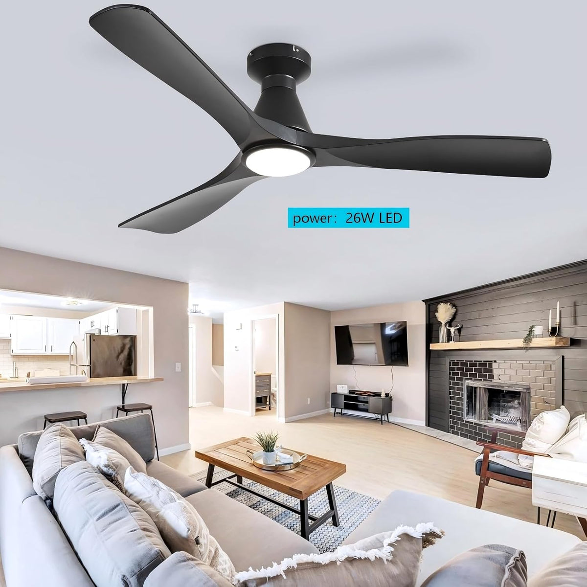Depuley 52-inch black three-blade ceiling fan image 9