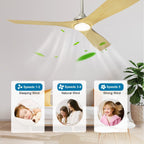 Depuley 52" Ceiling Fans with LED Lights and Remote, Modern Ceiling Fan Noiseless Reversible DC Motor for Kitchen/Patio/Farmhouse & Covered Outdoor Lighting, Timing, 3 Light Color Changeable - WS-FPZ40-18C-NE 6 | DEPULEY