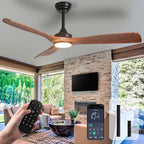 Depuley 52" Ceiling Fans with LED Lights and Remote, Modern Ceiling Fan Noiseless Reversible DC Motor for Kitchen/Patio/Farmhouse & Covered Outdoor Lighting, Timing, 3 Light Color Changeable - 10 | DEPULEY