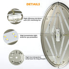 DLLT 32In Oval LED Ceiling Light Fixture, 65W Dimmable LED Flush Mount Ceiling Light with Remote, 3000K/4000K/5000K Adjustable, Brush Nickel Finish for Bedroom/Living Room/Dining Room - WS-FPC39-65C-D 8 | DEPULEY