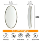 DLLT 32In Oval LED Ceiling Light Fixture, 65W Dimmable LED Flush Mount Ceiling Light with Remote, 3000K/4000K/5000K Adjustable, Brush Nickel Finish for Bedroom/Living Room/Dining Room - WS-FPC39-65C-D 6 | DEPULEY