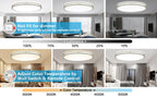 DLLT 65W Dimmable LED Flush Mount Ceiling Light with Remote, 32" Oval Brush Nickel Finish Close to Ceiling Light Fixture for Bedroom/Living Room/Kitchen Lighting, 3CCT Adjustable - WS-FPC39-65C-B 10 | DEPULEY