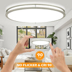 DLLT 65W Dimmable LED Flush Mount Ceiling Light with Remote, 32" Oval Brush Nickel Finish Close to Ceiling Light Fixture for Bedroom/Living Room/Kitchen Lighting, 3CCT Adjustable - WS-FPC39-65C-B 14 | DEPULEY