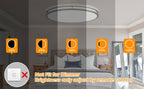 DLLT 65W Dimmable LED Flush Mount Ceiling Light with Remote, 32" Oval Brush Nickel Finish Close to Ceiling Light Fixture for Bedroom/Living Room/Kitchen Lighting, 3CCT Adjustable - WS-FPC39-65C-B 12 | DEPULEY