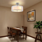 Depuley 3-Light Industrial Semi Drum Flush Mount Light, 15 Inch Double Drum Pendant Close to Ceiling Light Fixture for Bedroom, Dining Room, Kitchen, Hallway, Entry, Foyer, Living Room Lighting - WSCL31 8 | Depuley