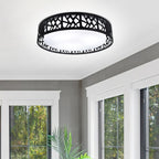 DLLT 35W Dimmable LED Ceiling Light with Remote and Round Large Design with Drawing, Flush Mount Fashion Black Ceiling Lamp for Bedroom Kitchen Dining Room Office Hall Children's Room, Timing, 3000K - 6000K, 3 Color Changeable - WSCL38-35C-B 17 | Depuley