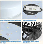 DLLT 35W Dimmable LED Ceiling Light with Remote and Round Large Design with Drawing, Flush Mount Fashion Black Ceiling Lamp for Bedroom Kitchen Dining Room Office Hall Children's Room, Timing, 3000K - 6000K, 3 Color Changeable - WSCL38-35C-B 7 | Depuley
