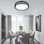 DLLT 35W Dimmable LED Ceiling Light with Remote and Round Large Design with Drawing, Flush Mount Fashion Black Ceiling Lamp for Bedroom Kitchen Dining Room Office Hall Children's Room, Timing, 3000K - 6000K, 3 Color Changeable - WSCL38-35C-B 13 | Depuley