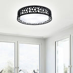 DLLT 35W Dimmable LED Ceiling Light with Remote and Round Large Design with Drawing, Flush Mount Fashion Black Ceiling Lamp for Bedroom Kitchen Dining Room Office Hall Children's Room, Timing, 3000K - 6000K, 3 Color Changeable - WSCL38-35C-B 18 | Depuley