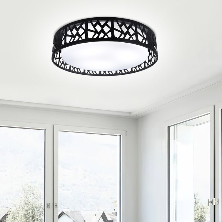 DLLT 35W Dimmable LED Ceiling Light with Remote and Round Large Design with Drawing, Flush Mount Fashion Black Ceiling Lamp for Bedroom Kitchen Dining Room Office Hall Children's Room, Timing, 3000K - 6000K, 3 Color Changeable - WSCL38-35C-B 18 | Depuley