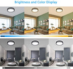 DLLT 35W Dimmable LED Ceiling Light with Remote and Round Large Design with Drawing, Flush Mount Fashion Black Ceiling Lamp for Bedroom Kitchen Dining Room Office Hall Children's Room, Timing, 3000K - 6000K, 3 Color Changeable - WSCL38-35C-B 5 | Depuley