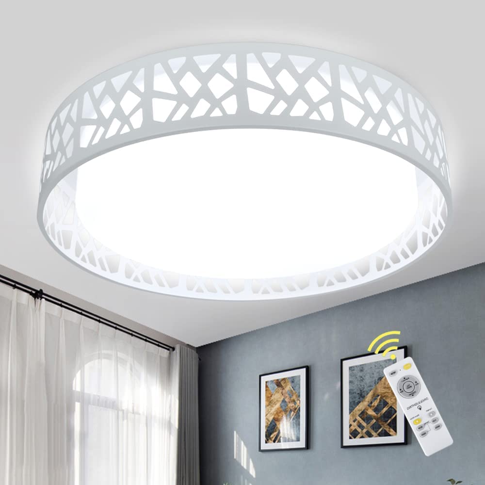 DLLT 35W Dimmable LED Ceiling Light with Remote and Round Large Design with Drawing, Flush Mount Fashion Black Ceiling Lamp for Bedroom Kitchen Dining Room Office Hall Children's Room, Timing, 3000K - 6000K, 3 Color Changeable - B0832GWPQR 20 | Depuley