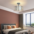 Depuley 12.6In Modern Semi Flush Ceiling Light Fixture, 3-Light Bedroom Ceiling Drum Light, Entry Light Fixtures Ceiling Hanging for Dining Room, Kitchen, Hallway, Entry, Foyer, Living Room, Black/Silver Finish - B07WQFFGPQ 22 | Depuley