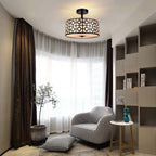 Depuley 12.6In Modern Semi Flush Ceiling Light Fixture, 3-Light Bedroom Ceiling Drum Light, Entry Light Fixtures Ceiling Hanging for Dining Room, Kitchen, Hallway, Entry, Foyer, Living Room, Black/Silver Finish - B07WQFFGPQ 12 | Depuley