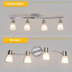 Depuley Led Track Light,4-Light with Glass Shade, Wall Accent S-Shaped Tracking Lighting, E12 Base - WSSD04-20B 5 | Depuley